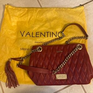 Valentino Red Quilted Leather Shoulder Bag